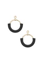 Forever21 Faux Leather-wrapped Drop Hoop Earrings