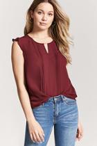 Forever21 Flutter Sleeve Keyhole Top