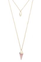 Forever21 Gold & Pink Triangle Layered Necklace