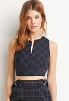 Love21 Plaid V-cut Crop Top