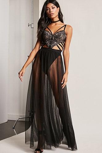 Forever21 Caged Lace Bustier Top