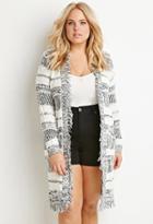Forever21 Plus Fringed Open-front Cardigan