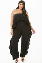 Forever21 Plus Size Flounce Tube Ruffle-trim Jumpsuit
