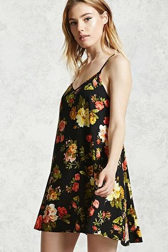 Forever21 Floral V-neck Slip Dress