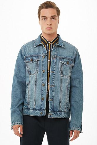 Forever21 Zippered Cuff Denim Jacket