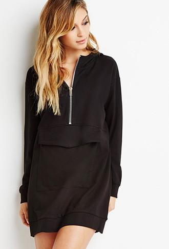 Forever21 Hooded Zip Dress
