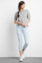 Forever21 Women's  Sky Blue The Beverly Low Rise Jean