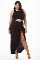 Forever21 Plus Size Sheeny Drapey High-low Skirt