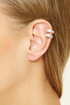 Forever21 Silver & Clear Rhinestone Cutout Ear Cuffs