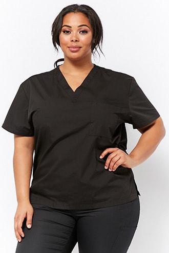 Forever21 Plus Size Chest Pocket V-neck Scrub Top