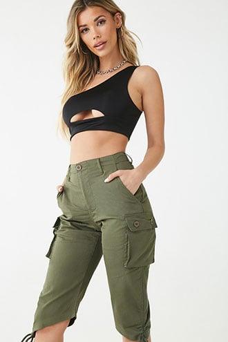 Forever21 Ruched Cargo Bermuda Shorts