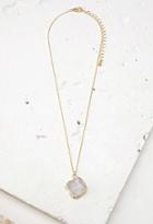 Forever21 Faux Stone Pendant Necklace (gold/grey)