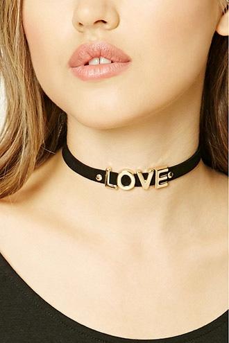 Forever21 Love Faux Suede Choker