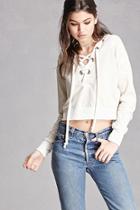 Forever21 Hooded Lace-up Top