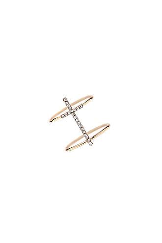 Forever21 Rhinestoned Cross Cutout Ring