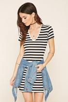 Forever21 Women's  Ribbed Knit Striped Dress