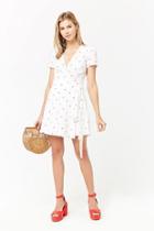 Forever21 Heart Print Surplice Wrap Dress