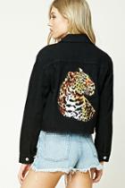 Forever21 Sequined Leopard Denim Jacket