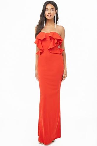 Forever21 Ruffle Maxi Strapless Dress