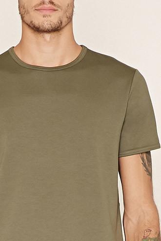 21 Men Men's  Olive Crew Neck Tee