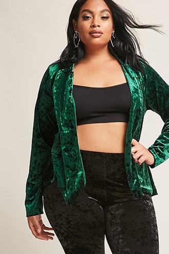 Forever21 Plus Size Black Ivy Velvet Jacket