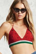 Forever21 Knitted Watermelon Triangle Top