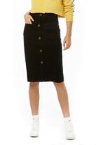 Forever21 Frayed Button-front Corduroy Skirt