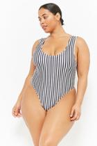 Forever21 Plus Size Kulani Kinis Striped One-piece Swimsuit