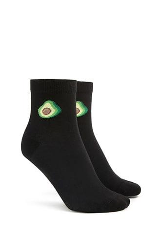 Forever21 Avocado Graphic Crew Socks