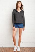 Forever21 Women's  Drawstring Hem Hoodie (charcoal)
