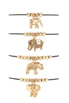 Forever21 Beaded Elephant Bracelet Set