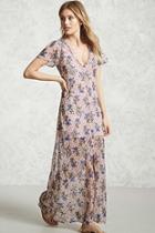 Forever21 Floral Print Lace Maxi Dress