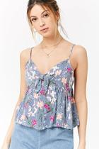 Forever21 Pinstriped Floral Cami Top