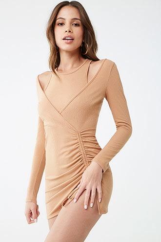 Forever21 Ribbed Twofer Ruched Mini Dress