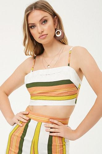 Forever21 Selfie Leslie Striped Cropped Cami