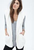 Forever21 Hooded Faux Shearling Vest