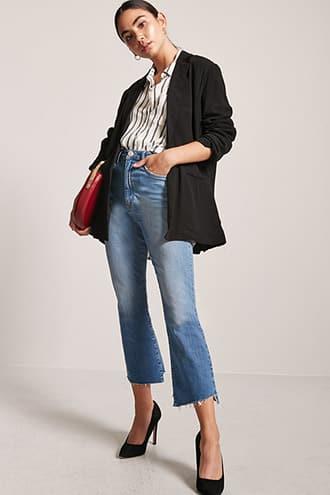 Forever21 Open-front Crepe Blazer