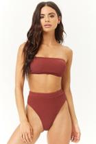 Forever21 Puckered High-waist Bikini Bottoms