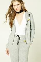 Forever21 Happy Face Patch Hoodie