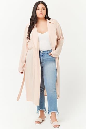 Forever21 Plus Size Chiffon Trench Coat