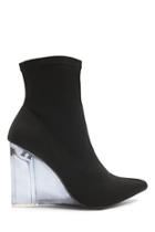 Forever21 Lucite Wedge Heel Sock Ankle Boots