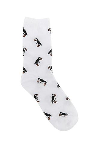 Forever21 Men Penguin Print Crew Socks
