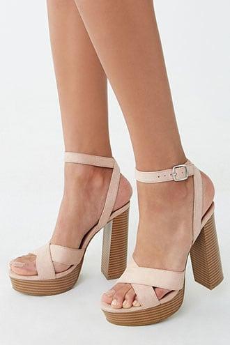 Forever21 Faux Suede Crisscross Platform Heels