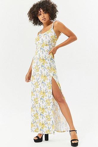Forever21 Floral Maxi Slit Dress