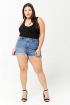 Forever21 Plus Size Cuffed High-rise Denim Shorts