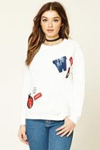 Forever21 Women's  Oversized Patched Sweater