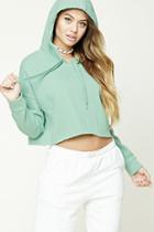 Forever21 Cropped Raw-cut Hoodie
