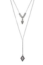 Forever21 B.silver Etched Faux Stone Necklace Set
