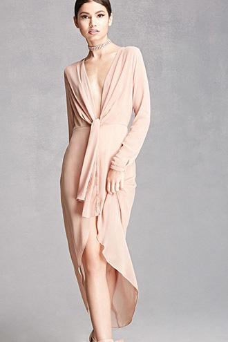 Forever21 Sheer Tie-front Dress