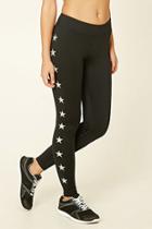 Forever21 Women's  Active Star Print Leggings